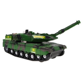 Interaktywny Czołg dla dzieci 3+ zielony + Ruchome elementy + Napęd friction + Dźwięki Światła